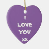 Cute message waar ik van hou, xx Heart Ornament (Rechts)
