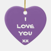 Cute message waar ik van hou, xx Heart Ornament (Achterkant)