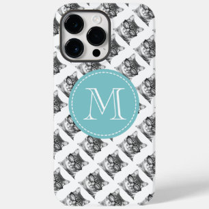 Cute met bril foto op aangepaste naam monogram Case-Mate iPhone 14 pro max hoesje