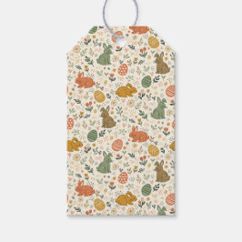 Cute met de hand getekende lente-konijnen cadeauta cadeaulabel