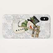 Cute-met-kerstsneeuwsneeuwpop tien Case-Mate iPhone case (Achterkant (horizontaal))