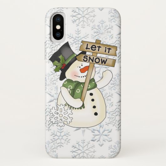 Cute-met-kerstsneeuwsneeuwpop tien Case-Mate iPhone case (Achterkant)