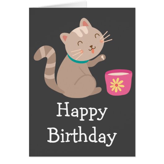 Cute met teacup-cartoon (Voorkant)