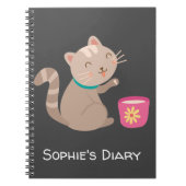 Cute met teacup-cartoon notitieboek (Voorkant)