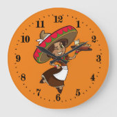 Cute Mexicaanse decor Grote Klok (Voorkant)