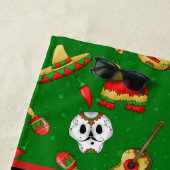 Cute Mexicaanse schedel voegt naam toe Strandlaken (In situ)