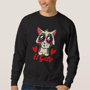 Cute Mexican Cat El Gato Flowers hoort de dag van Trui