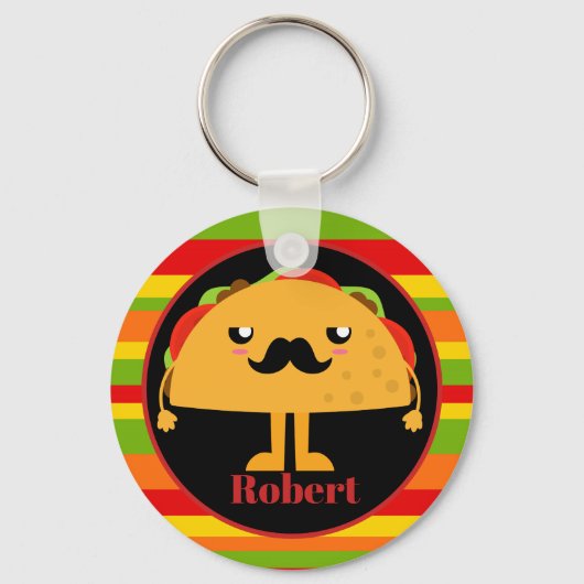 Cute Mexican taco add name Sleutelhanger (Voorkant)