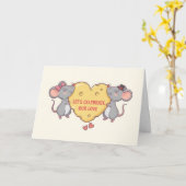 Cute Mice Valentine's Day Kaart (Gele Bloem)