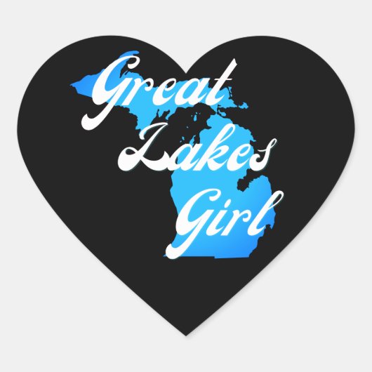 Cute Michigan Great Lakes Girl Hart Sticker (Voorkant)