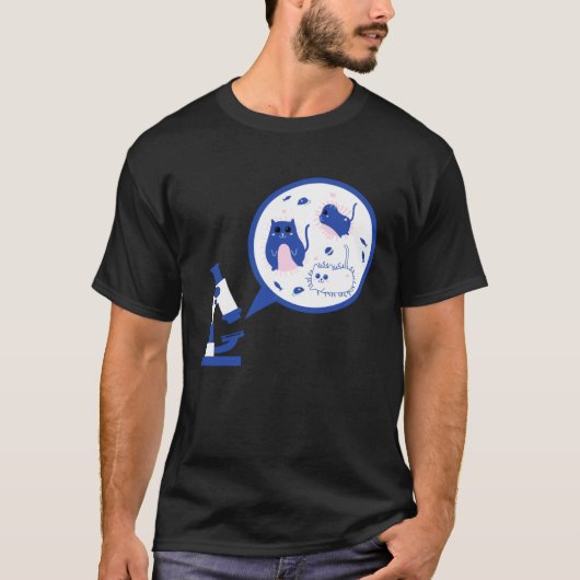Cute Microbiology Cat Bacteria Science Lab T-shirt (Voorkant)
