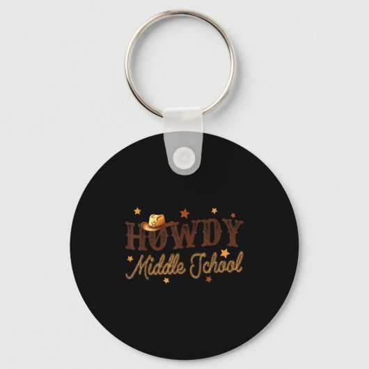Cute Middle School Teacher Rodeo Western Howdy Mid Sleutelhanger (Voorkant)