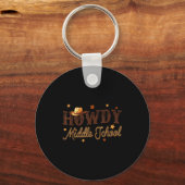 Cute Middle School Teacher Rodeo Western Howdy Mid Sleutelhanger (Voorkant)
