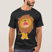 Cute Mighty Roaring Lion Cartoon T-shirt (Voorkant)