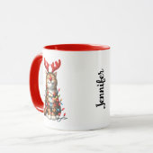 Cute Mignonne Personnalisée Chat Drôle Mug de Noël (Devant gauche)
