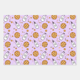 Cute Milk and Cookies Christmas Wrapping Paper 