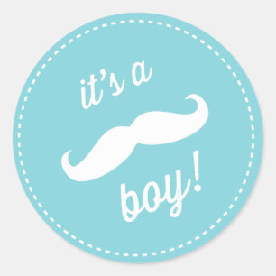 Cute Milk Mustache Baby shower Stickers
