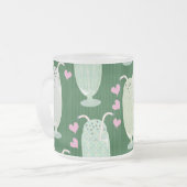 Cute Milkshakes Pattern Matglas Koffiemok (Voorkant links)