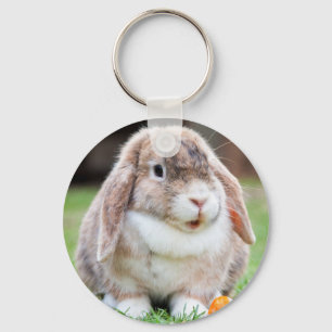 Cute Mini Holland Lop Bunny Rabbit Sleutelhanger