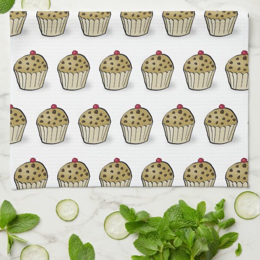 Cute Mini Muffins Pattern Theedoek (Gevouwen)