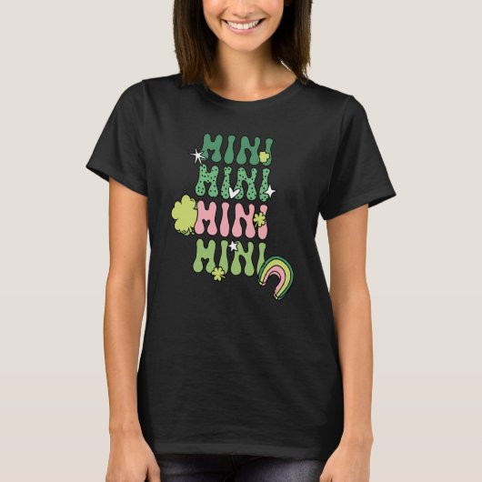 Cute Mini Retro Groovy St Patrick's Day Kid Girls T-shirt (Voorkant)