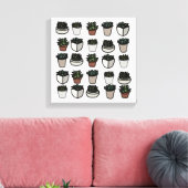 Cute mini succuled Patroon Canvas Afdruk (Insitu (Woonkamer))