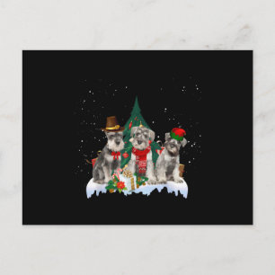 Cute Miniature Schnauzer Kersthond T-shirt T-Shirt Briefkaart