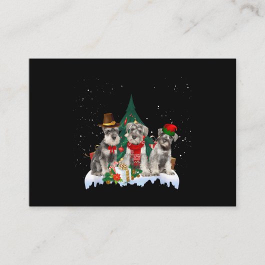 Cute Miniature Schnauzer Kersthond Visitekaartje (Voorkant)