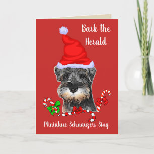 Cute Miniature Schnauzer Kerstmis Feestdagen Kaart