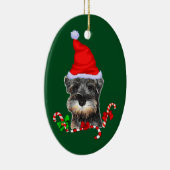 Cute Miniature Schnauzer Kerstmis Keramisch Ornament (Rechts)