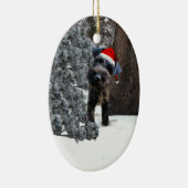 Cute Miniature Schnauzer kerstversiering Keramisch Ornament (Rechts)