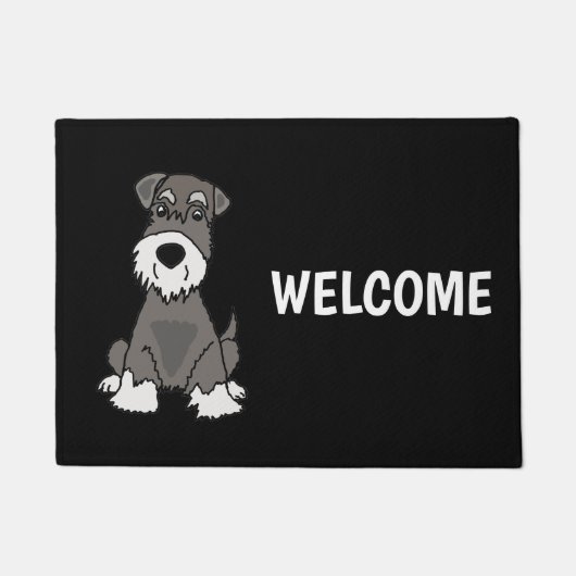 Cute Miniature Schnauzer Puppy Dog Art Deurmat (Voorkant)