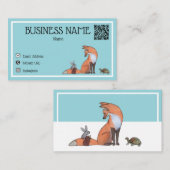 Cute Minimal Fox et Carte de visite d'amis (Devant / Derrière)