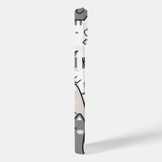 Cute Minimal Kawaii Cat Pattern iPhone / iPad case (Achterkant / Rechts)