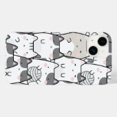 Cute Minimal Kawaii Cat Pattern iPhone / iPad case (Achterkant (horizontaal))