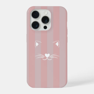 Cute Minimal Kitty Illustration Phone Case iPhone 15 Pro Hoesje