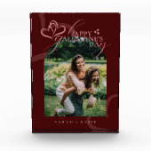 Cute Minimal Modern Maroon Script Galentine's  Fotoblokken (Voorkant)