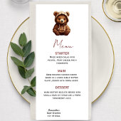 Cute Minimal Photo Bear-y baby Menu Rustique