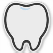 Cute Minimal Tooth Illustration Sticker (Voorkant)