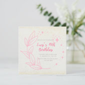 Cute Minimalist 14e anniversaire invitation (Debout devant)