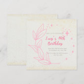 Cute Minimalist 14th verjaardagsuitnodiging Kaart (Voorkant / Achterkant)