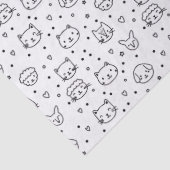 Cute Minimalist Animal Faces Doodle Tissuepapier (Detail)