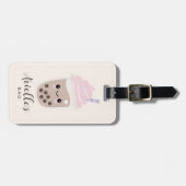Cute Minimalist Boba Bubble Tea Bagagelabel (Voorkant horizontaal)