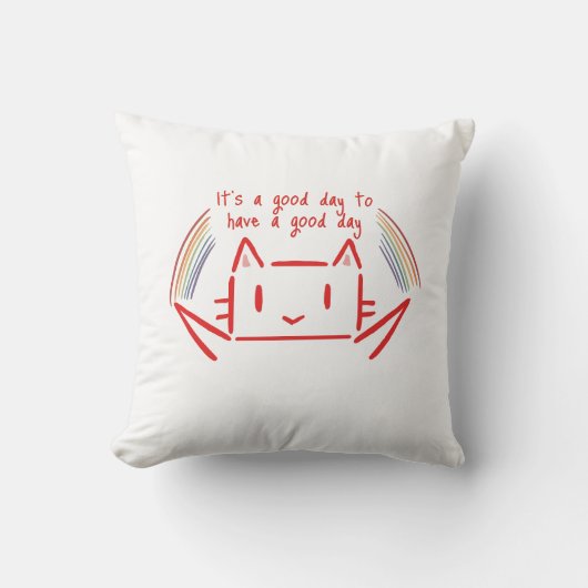 Cute Minimalist Cat Illustration  Kussen (Voorkant)