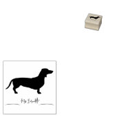 Cute Minimalist Dachshund Custom Name Rubberstempel (Gestempeld)