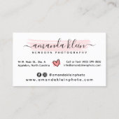 Cute minimalist fotograaf camera aangepaste foto visitekaartje (Achterkant)