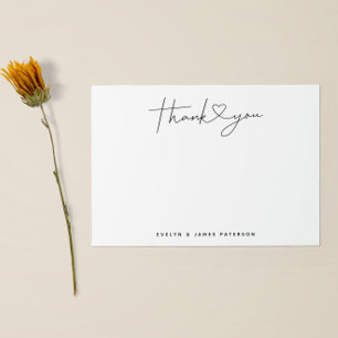 Cute Minimalist Hartelijk dank Notitiekaartje