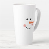 Cute Minimalist Kerstmis Snowman Latte Mok (Rechterhoek)