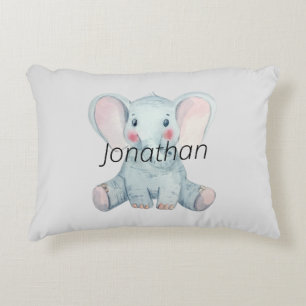 Cute minimalist monogram Elephant Accent Kussen