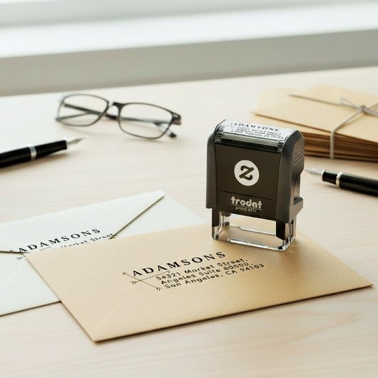 Cute Minimalist Name & Address | Modern Simple Zelfinktende Stempel
